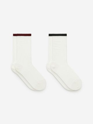 Rib-Knitted Socks Set of 2