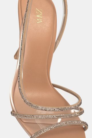 High-Heeled Vinyl Sandals With Shiny Detail