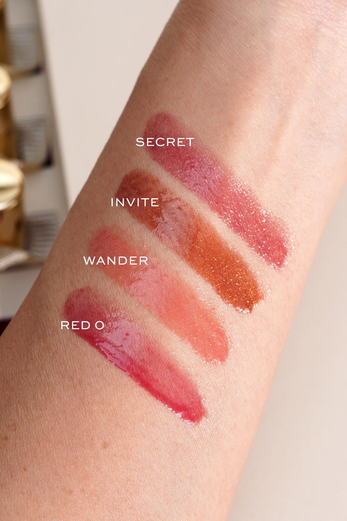 Hourglass Phantom Volumizing Glossy Lip Balm New Shades: Secret, Invite, Wander and Red 0