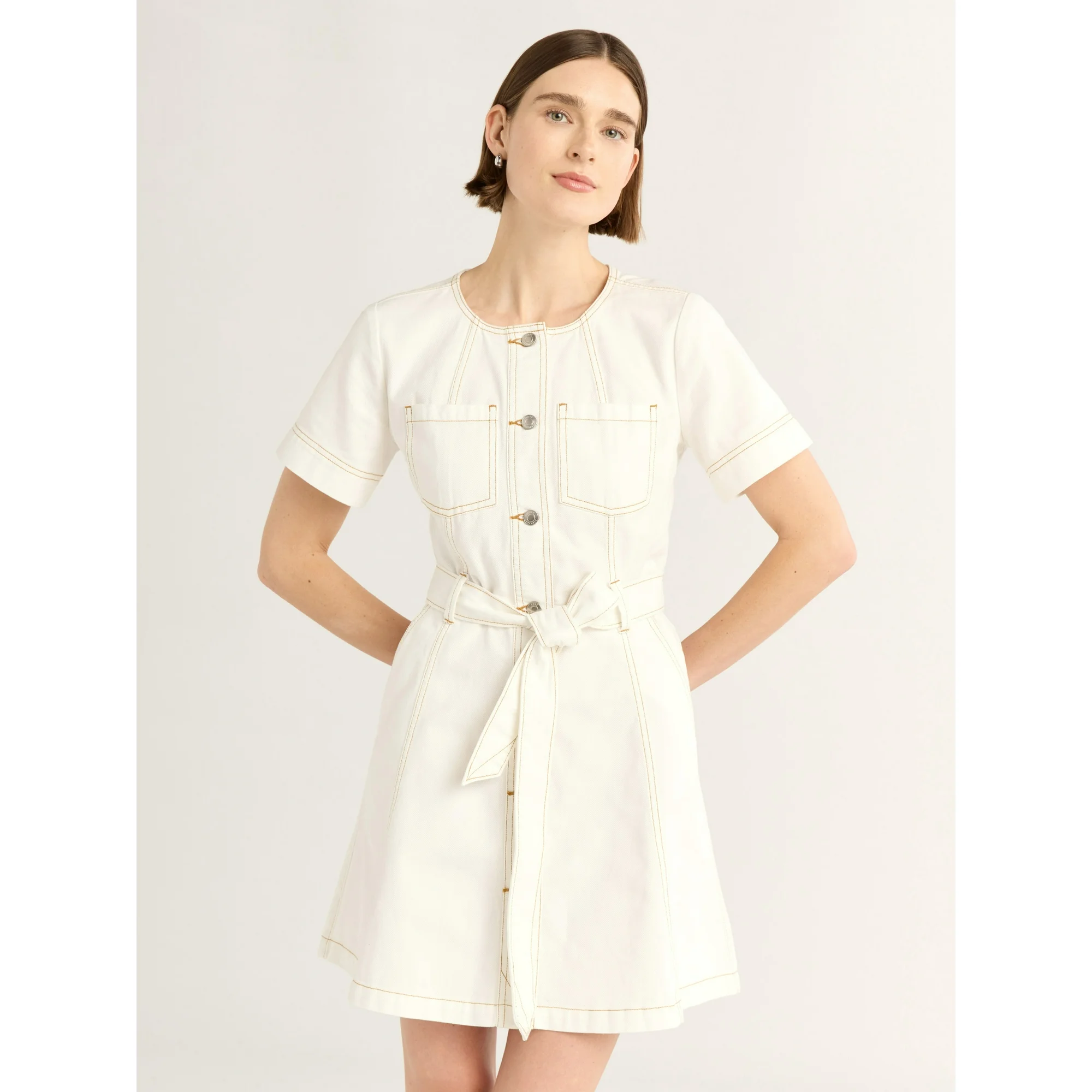 Free Assembly Cotton Utility Mini Dress 