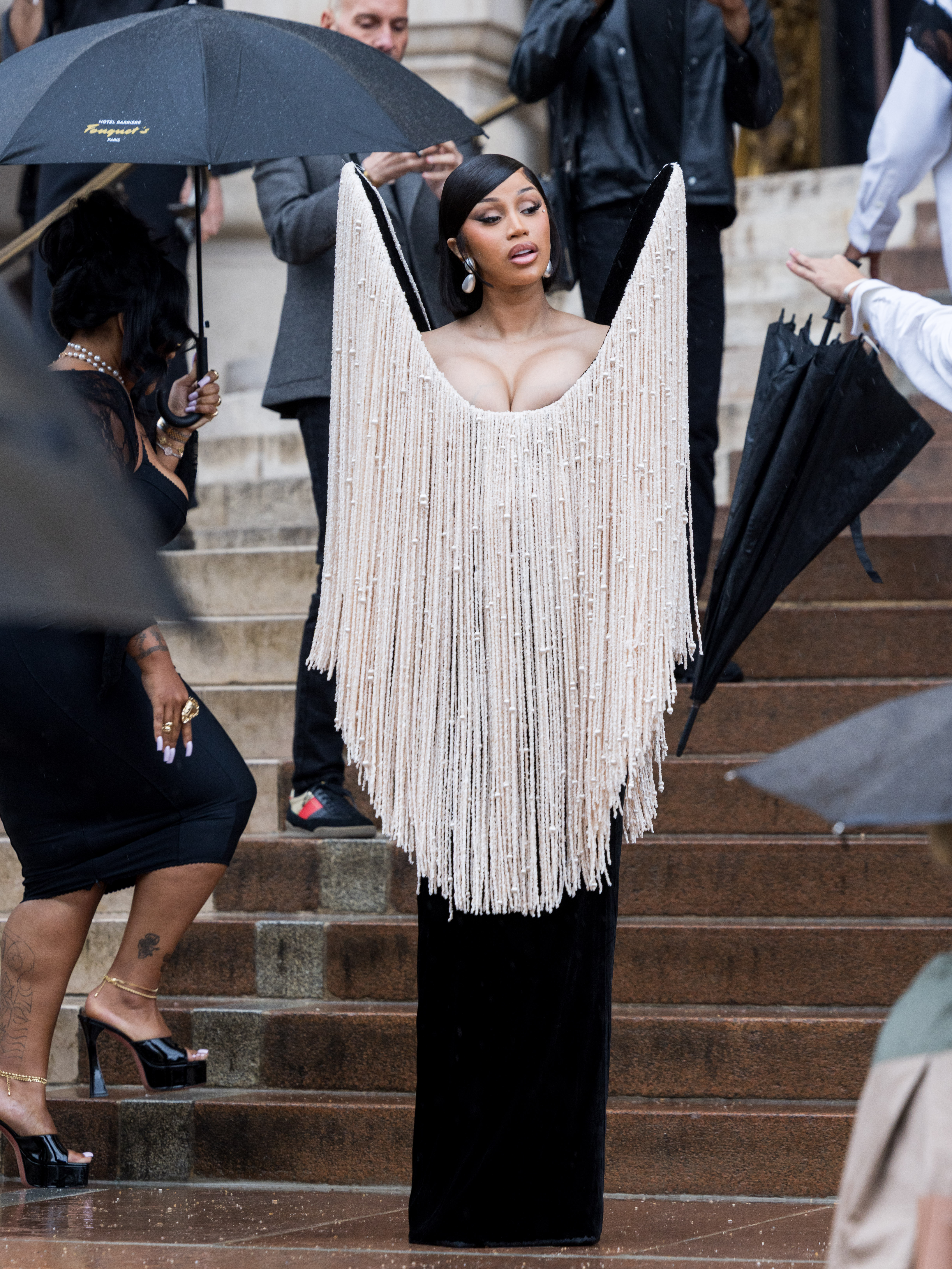 Cardi B attends the Schiaparelli Haute Couture Fall/Winter 2025/2026 show as part of Paris Fashion Week