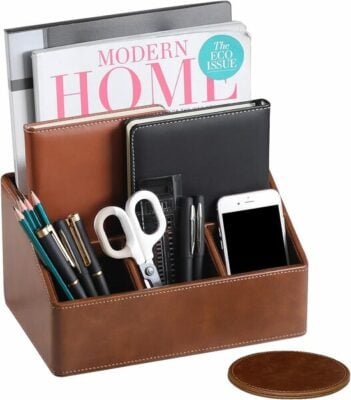 MEIBOOCH PU Leather Desk Organizer