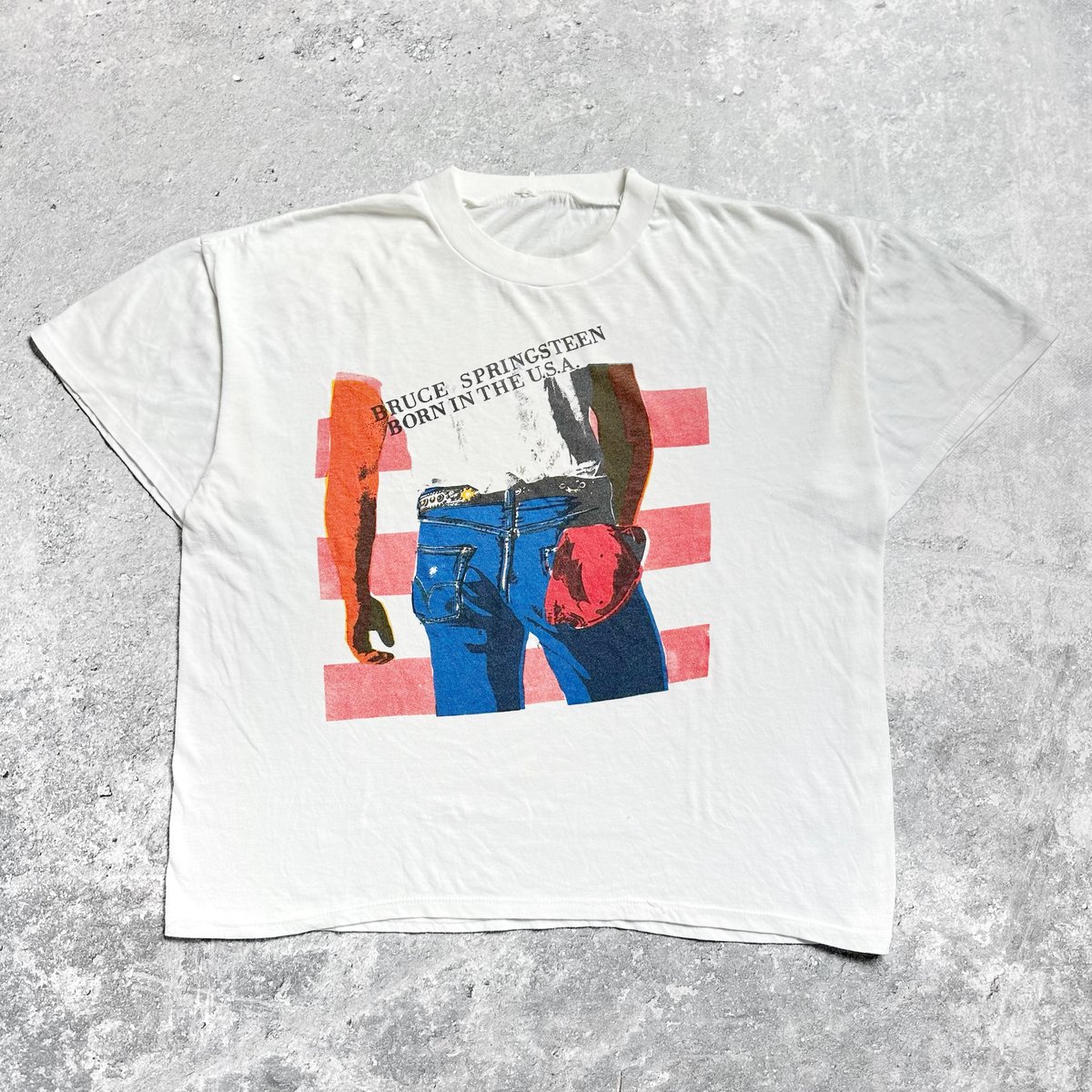 Bruce Springsteen 1980&rsquo;s &lsquo;born in the U.s.a.&rsquo; White T-Shirt
