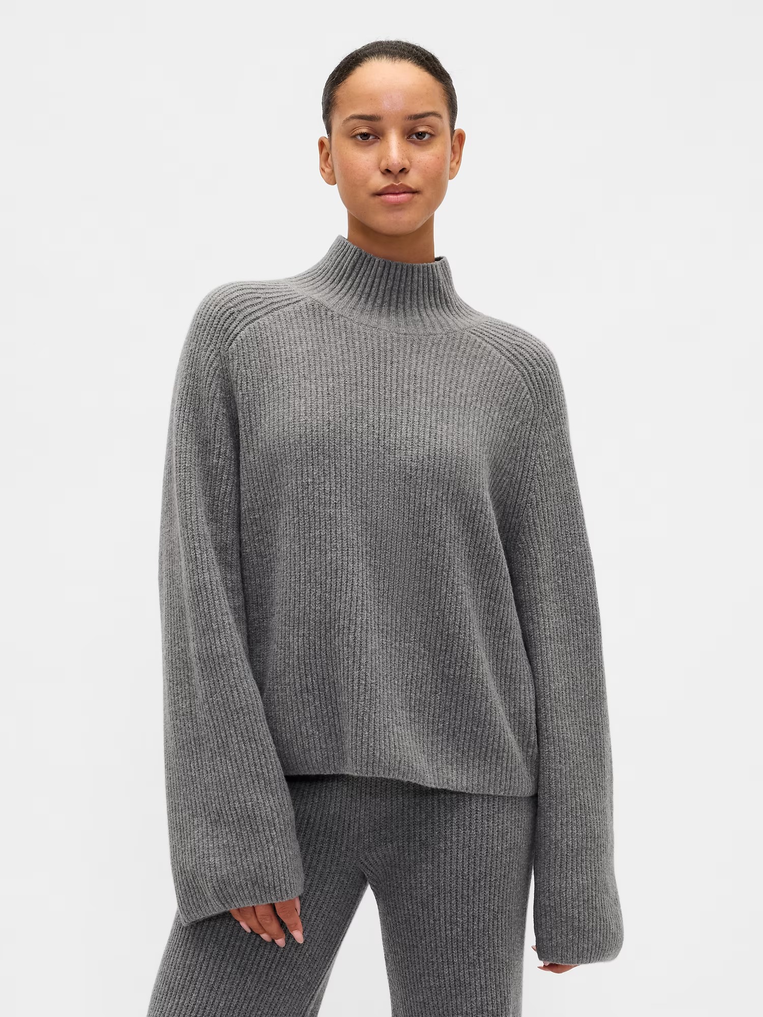 gap, CashSoft Shaker-Stitch Turtleneck Sweater