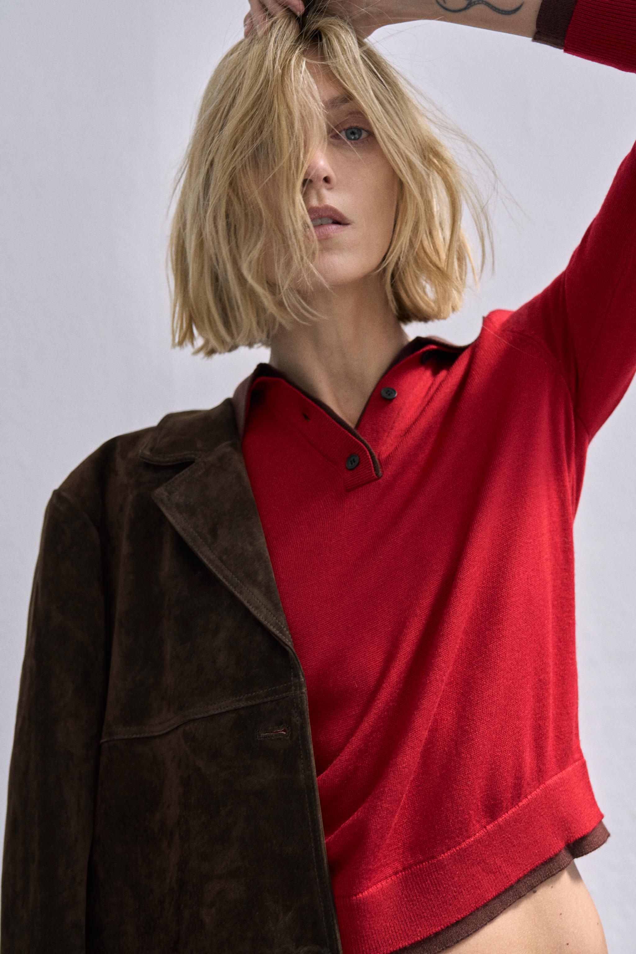 Combination Knit Polo Jumper