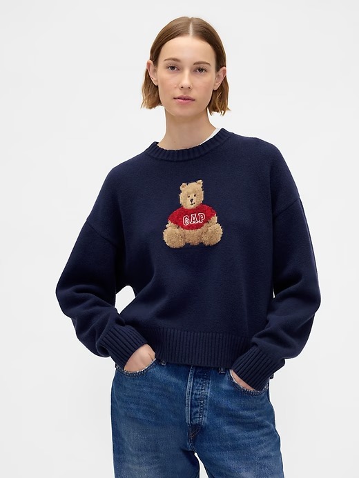 gap, CashSoft Brannan Bear Logo Sweater