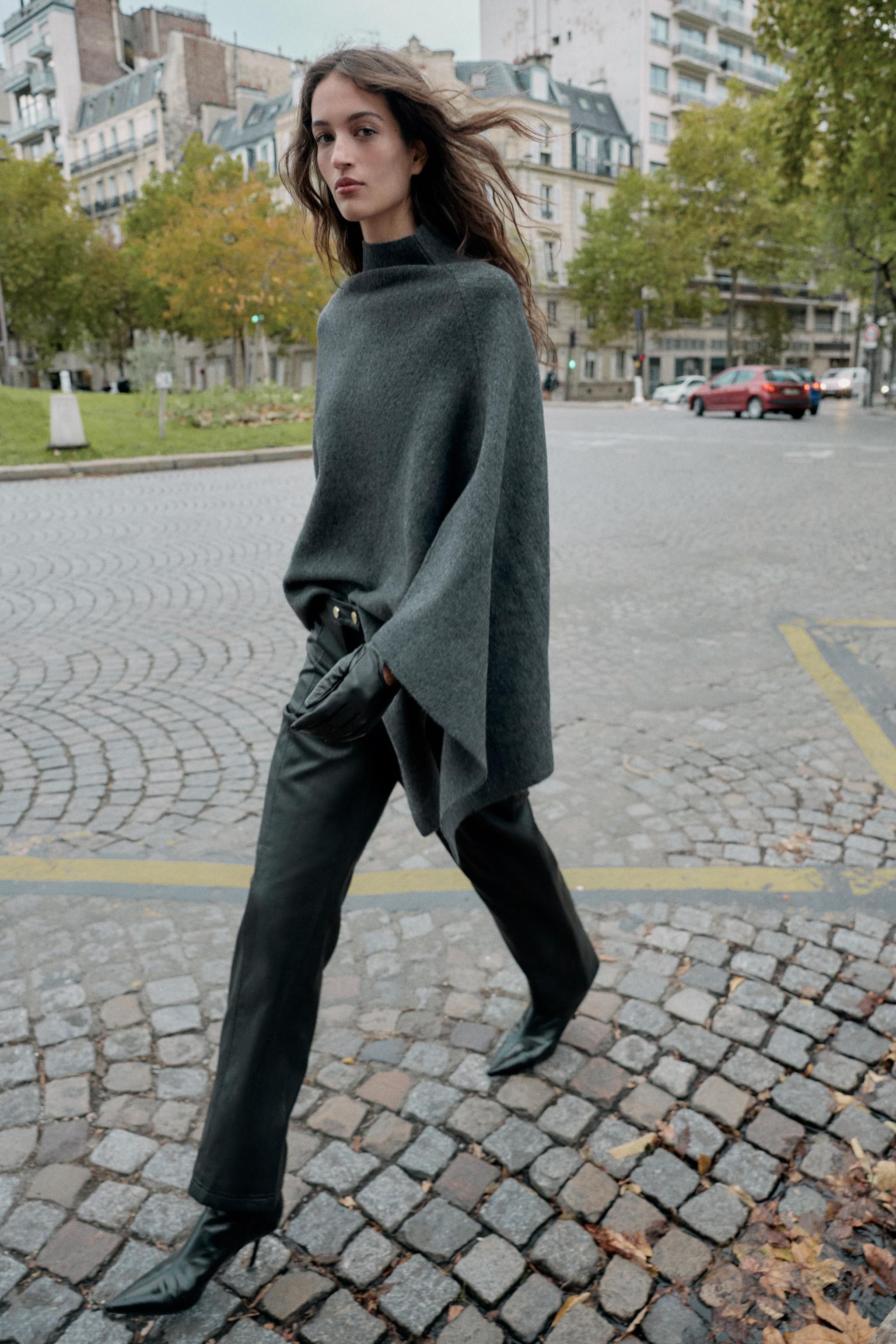 High Collar Knit Cape