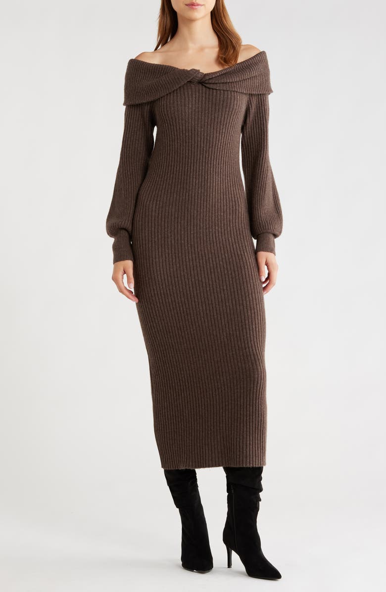 Tilde Long Sleeve Rib Sweater Dress