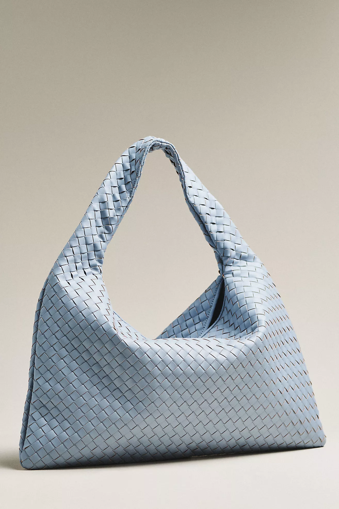 Woven Faux Leather Oversized Slouchy Tote