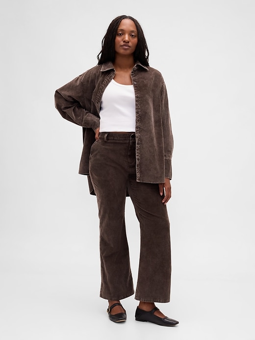 Mid Rise Corduroy Flare Pants