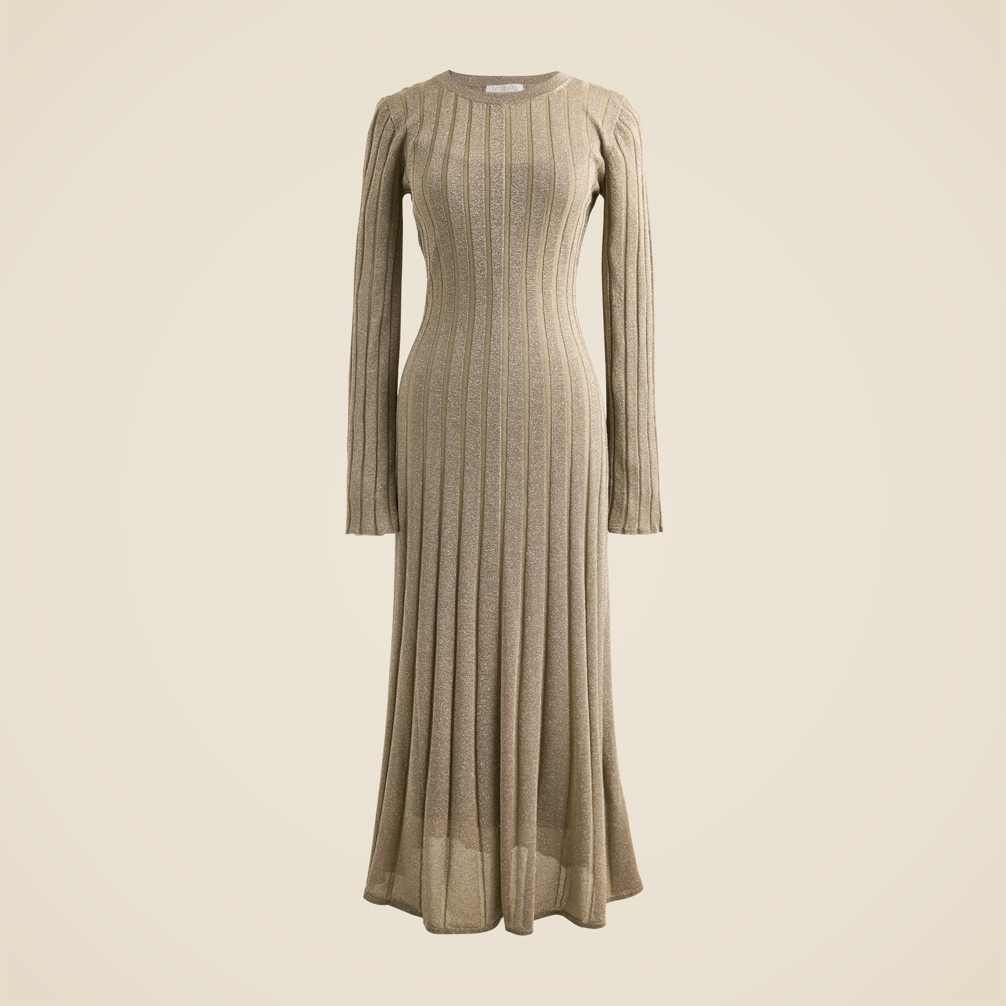 Rib-Knit Flare Midi Dress With Lurex&reg; Metallic Threads