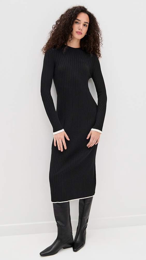 Varley Axel Rib Knit Midi Dress