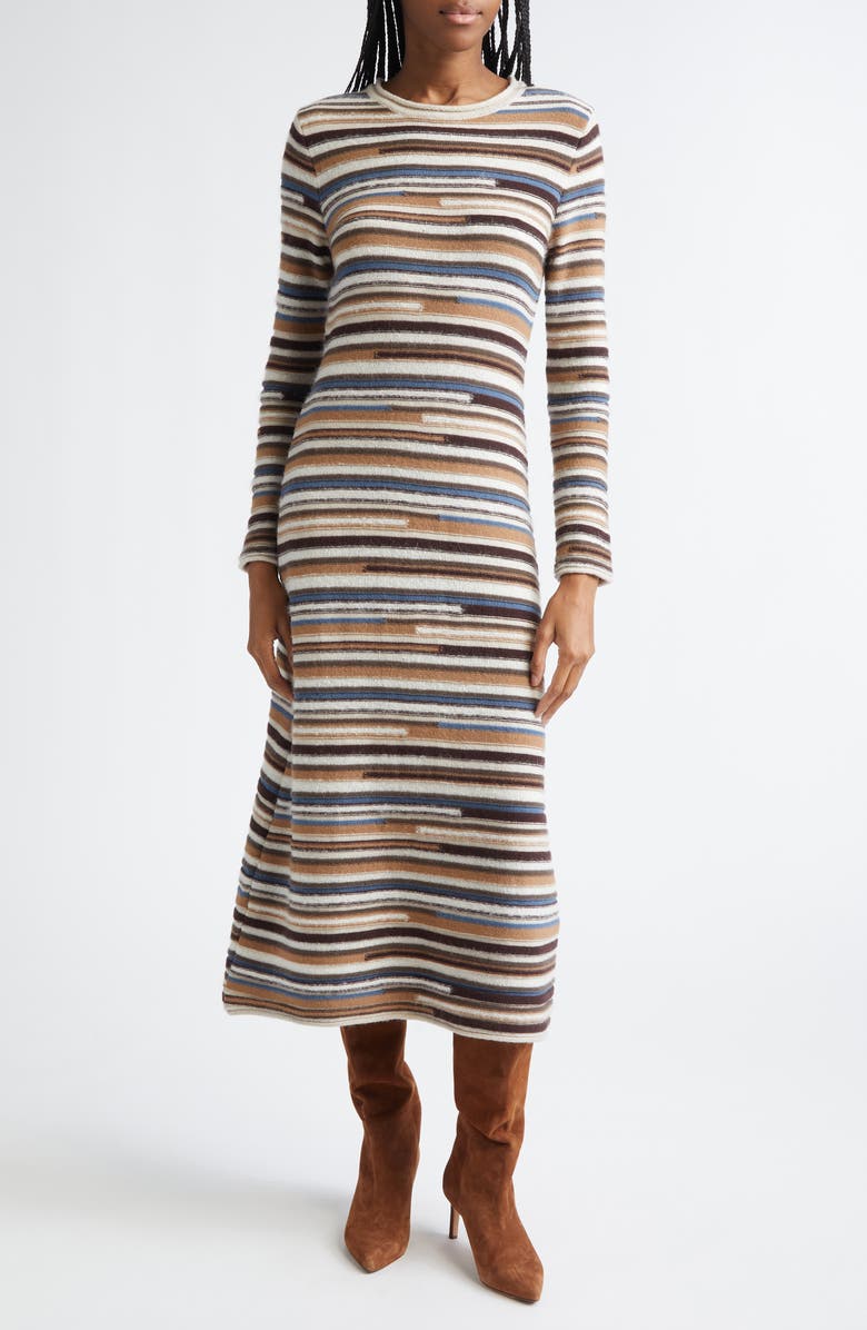 Sanders Stripe Long Sleeve Maxi Sweater Dress