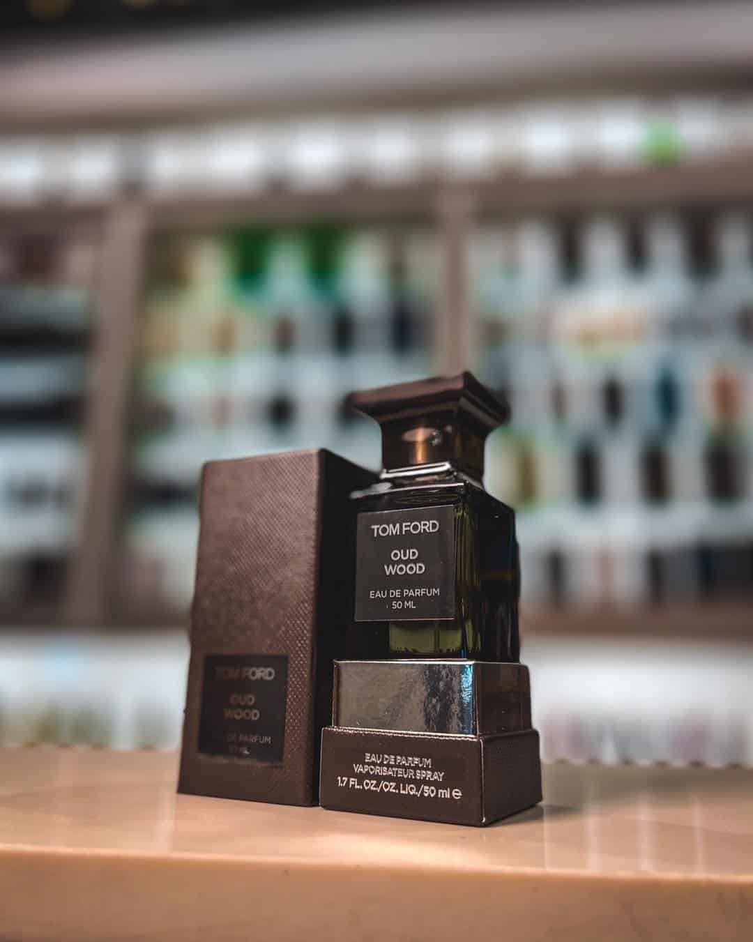 an unboxed tom ford oud wood cologne