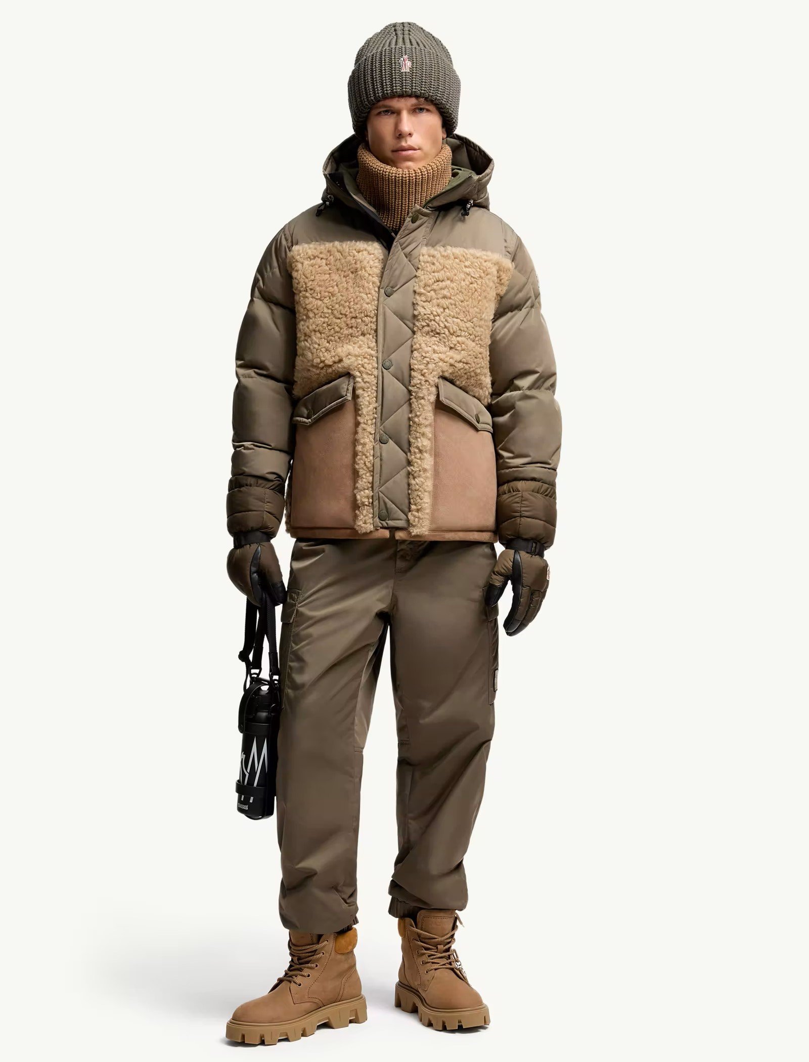 Grifford Shearling Hooded Down Jacket