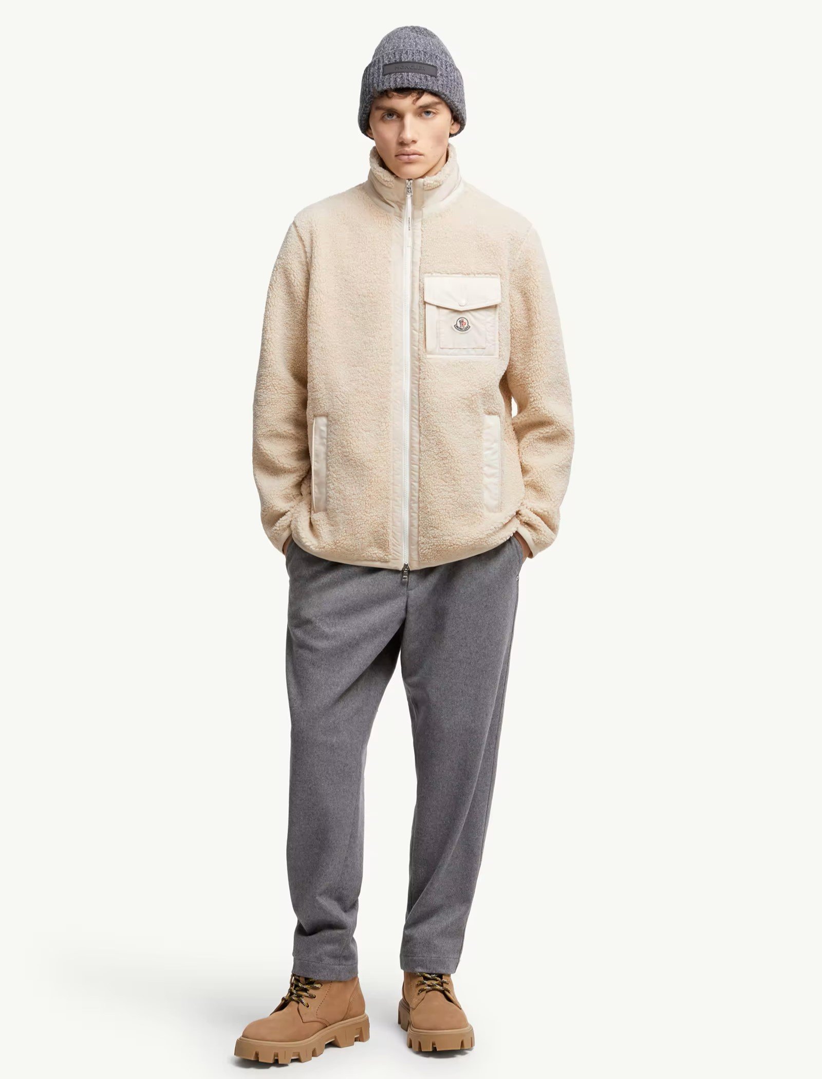 Teddy Zip Up Sweatshirt With Pocket