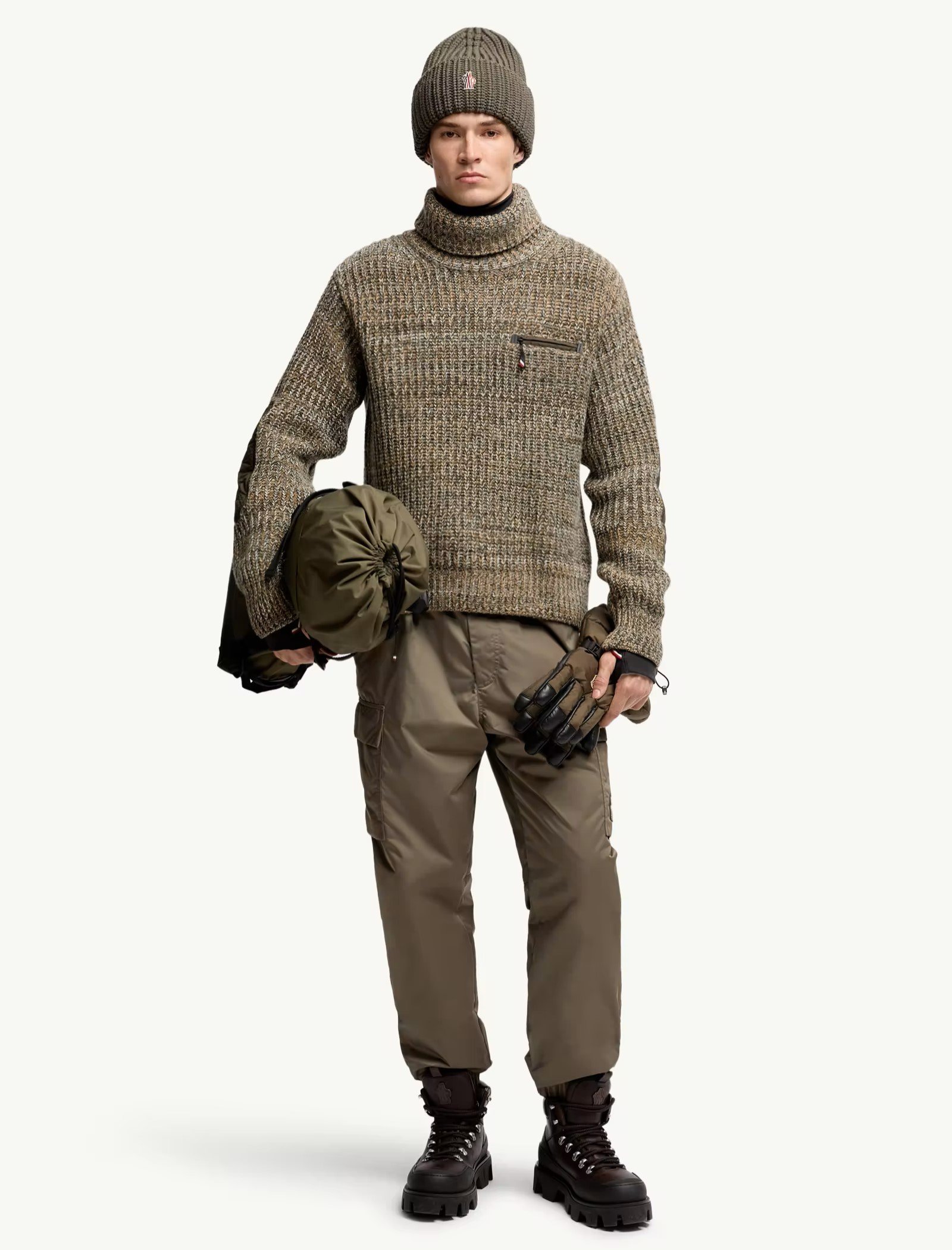 Wool Polo Neck Jumper With Pocket